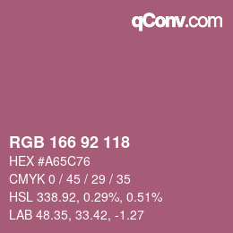 カラーコード: RGB 166 92 118 | qconv.com