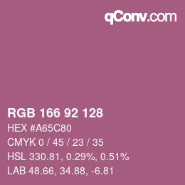 カラーコード: RGB 166 92 128 | qconv.com