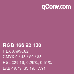 カラーコード: RGB 166 92 130 | qconv.com