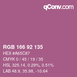 カラーコード: RGB 166 92 135 | qconv.com