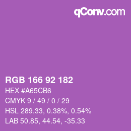 カラーコード: RGB 166 92 182 | qconv.com