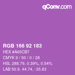 カラーコード: RGB 166 92 183 | qconv.com