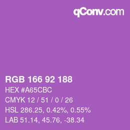 カラーコード: RGB 166 92 188 | qconv.com
