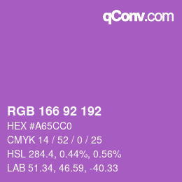 カラーコード: RGB 166 92 192 | qconv.com