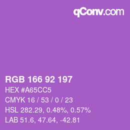 カラーコード: RGB 166 92 197 | qconv.com