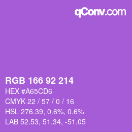 颜色代码: RGB 166 92 214 | qconv.com