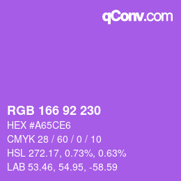 颜色代码: RGB 166 92 230 | qconv.com