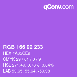 カラーコード: RGB 166 92 233 | qconv.com