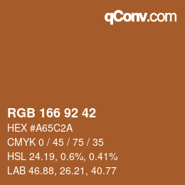カラーコード: RGB 166 92 42 | qconv.com