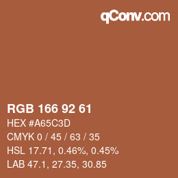 颜色代码: RGB 166 92 61 | qconv.com