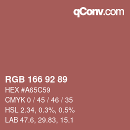 カラーコード: RGB 166 92 89 | qconv.com