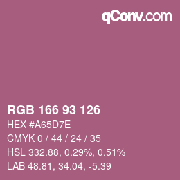 Color code: RGB 166 93 126 | qconv.com