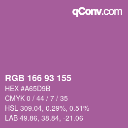 Color code: RGB 166 93 155 | qconv.com