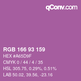 カラーコード: RGB 166 93 159 | qconv.com