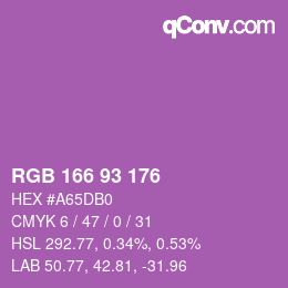 颜色代码: RGB 166 93 176 | qconv.com