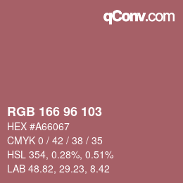 カラーコード: RGB 166 96 103 | qconv.com