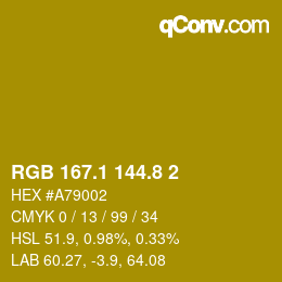 カラーコード: RGB 167.1 144.8 2 | qconv.com