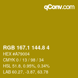 カラーコード: RGB 167.1 144.8 4 | qconv.com