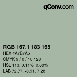 カラーコード: RGB 167.1 183 165 | qconv.com
