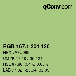カラーコード: RGB 167.1 201 128 | qconv.com