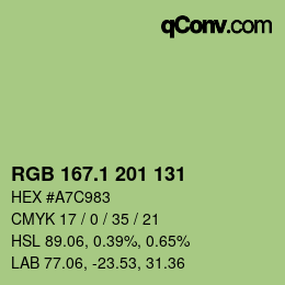 カラーコード: RGB 167.1 201 131 | qconv.com