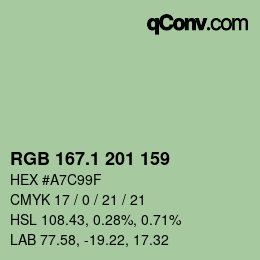 カラーコード: RGB 167.1 201 159 | qconv.com