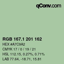 カラーコード: RGB 167.1 201 162 | qconv.com