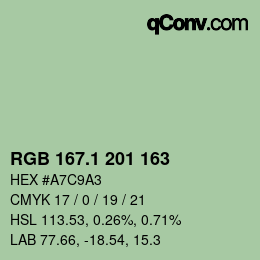 カラーコード: RGB 167.1 201 163 | qconv.com