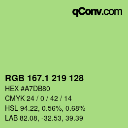 カラーコード: RGB 167.1 219 128 | qconv.com