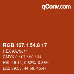Color code: RGB 167.1 54.8 17 | qconv.com