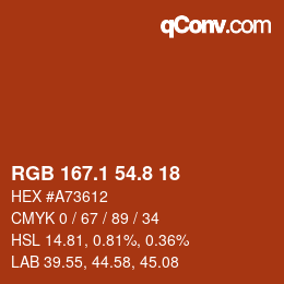 Color code: RGB 167.1 54.8 18 | qconv.com