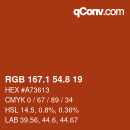 カラーコード: RGB 167.1 54.8 19 | qconv.com