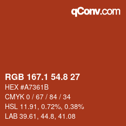 Color code: RGB 167.1 54.8 27 | qconv.com