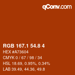 Farbcode: RGB 167.1 54.8 4 | qconv.com