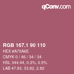 カラーコード: RGB 167.1 90 110 | qconv.com