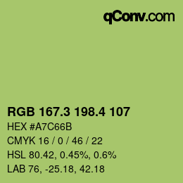 カラーコード: RGB 167.3 198.4 107 | qconv.com