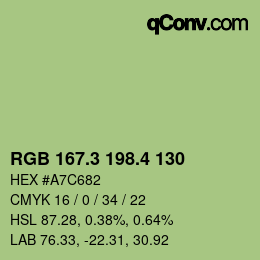 カラーコード: RGB 167.3 198.4 130 | qconv.com