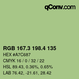 カラーコード: RGB 167.3 198.4 135 | qconv.com