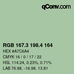 カラーコード: RGB 167.3 198.4 164 | qconv.com