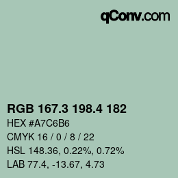 カラーコード: RGB 167.3 198.4 182 | qconv.com