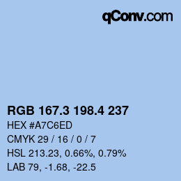 カラーコード: RGB 167.3 198.4 237 | qconv.com