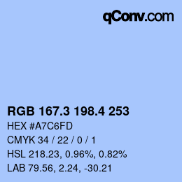 カラーコード: RGB 167.3 198.4 253 | qconv.com