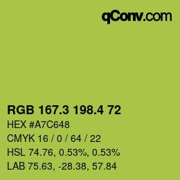 カラーコード: RGB 167.3 198.4 72 | qconv.com