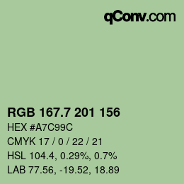 カラーコード: RGB 167.7 201 156 | qconv.com