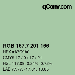 カラーコード: RGB 167.7 201 166 | qconv.com