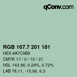 カラーコード: RGB 167.7 201 181 | qconv.com