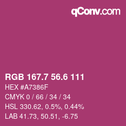 カラーコード: RGB 167.7 56.6 111 | qconv.com