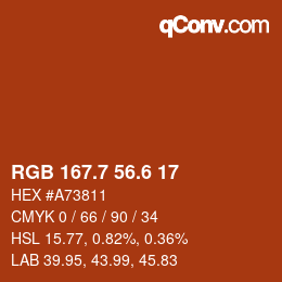 カラーコード: RGB 167.7 56.6 17 | qconv.com