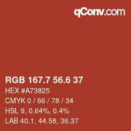 カラーコード: RGB 167.7 56.6 37 | qconv.com
