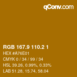 カラーコード: RGB 167.9 110.2 1 | qconv.com